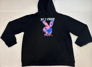 Playboy Hoodie Andy Warhol Bunny Black Hoodie Pink/Blue Bunny Size XL - Picture 1 of 9