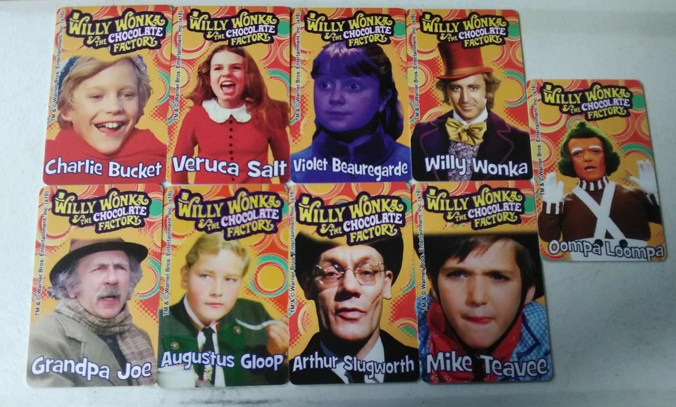 Willy Wonka Máquina Arcade Empujadora de Monedas Juego de 9 Cartas de Personaje  Foto 1 de 3
