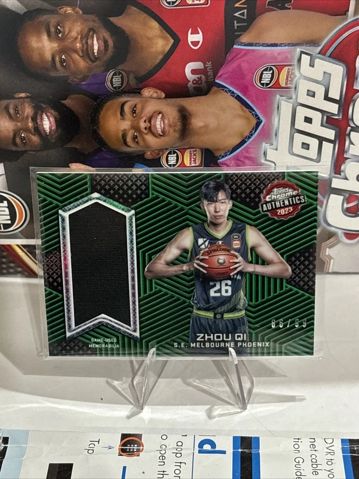 Zhou Qi 2022-23 Topps Chrome NBL Authentics Jersey refractor card - Image 1 of 2