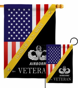 Home of Airborne Garden Flag Army Armed Forces Gift Yard House Banner - Picture 1 of 17