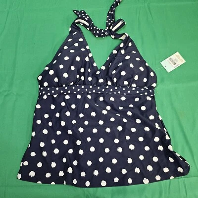 Malibu Dream Girl Tankini Sweet Escape Top Womens 8 Polkadot Swimsuit Tank New - Image 1 of 4