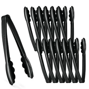 Black Tongs 9'' Inches 9'' Serving Tongs Heavy Duty Reusable Kitchen and BBQ ... - Picture 1 of 6