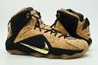 Nike Lebron 12 Ext Used Size 9 Cork Hazelnut Metallic Gold Black 768829-100
