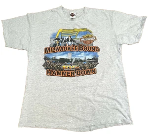Harley Mens L T-Shirt 105th Anniv Milwaukee HOH 2 Sided Heather Gray SS - Picture 1 of 9