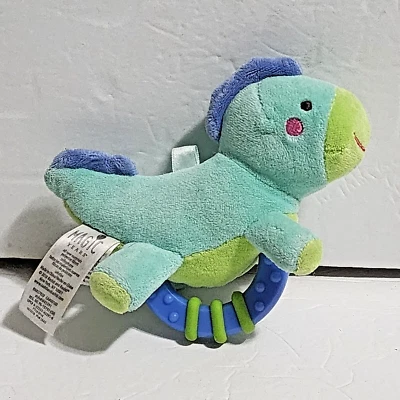 Juguete de peluche azul y verde Magic Years para sonajero arrugado bebé Lovey 6" Foto 1 de 4