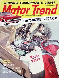 MOTOR TREND August 1959 Chevy Devin SS Austin Healey Plymouth Customs Turbine - Picture 1 of 1