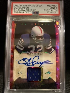 2022 In The Game Used O.J Simpson #GUAO-J1 Rainbow Cracked Ice Auto /7  PSA 9 - Picture 1 of 3