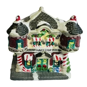 2004 Victorian Series Candy Shop ceramic Christmas Village Snowy Store - Picture 1 of 9