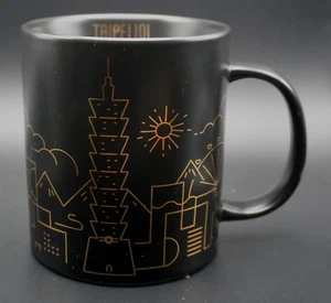 Taipei 101 Starbucks You Are Here Collection Black Gold 14oz Coffee Mug NEW - Picture 1 of 7