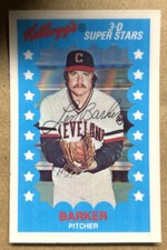1982 Kellogg's 3-D Superstars Len Barker Baseball Card #37 Indians Pitcher VG OC