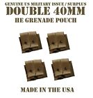 4 MOLLE 40mm HE GRENADE POUCH DOUBLE COYOTE US MILITARY TACTICAL EN BLOC CLIPS