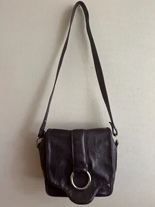 Crossbody Shoulder Bag Brown Leather Adjustable Italy - Picture 1 of 10