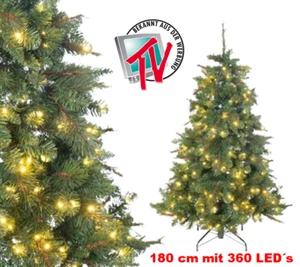 Künstlicher Weihnachtsbaum 180 cm Tannenbaum 360 LED`s + FB + Timer Lichterkette - Bild 1 von 4
