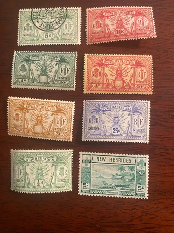 French and British New Hebrides Mint and Used Lot (See Description) - Cat $16 Cover