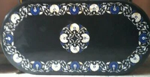 4'x2' marble black table top coffee dining Center decor inlay malachite lapis - Picture 1 of 5