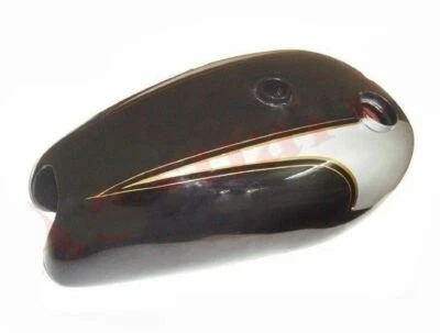 Réservoir D'Essence En Acier Noir Et Argent Complet Pour Triumph T140 - Photo 1/4