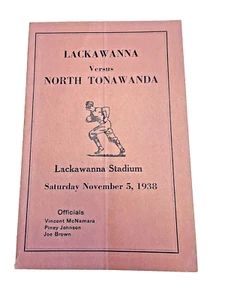 Program High School Football Lackawanna vs North Tonawanda New York NY 1938 - Picture 1 of 3