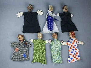 vintage hand painted PUNCH & JUDY puppet glove antique victorien theatre 2 ☆☆☆ - Picture 1 of 12