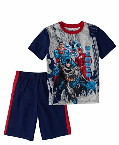 Conjunto de pantalones cortos de pijama Justice League para niños héroes y villanos Foto 1 de 1