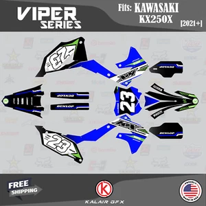 Graphics Decal Kit for Kawasaki KX250X 2021 2022 2023 2024 Viper Series - Blue - Bild 1 von 6