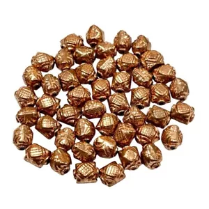 Copper Bali Beads, Solid Copper Handmade Beads, Size 10x10mm Copper Spacer Beads - Picture 1 of 10