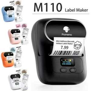 Phomemo M110 Bluetooth Label Sticker Maker Machine Wireless Thermal Printer Lot - Picture 1 of 37