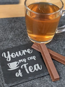 Your My Cup of Tea Design Slate Table Coaster - Gift Birthday Christmas  - Picture 1 of 2