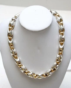 Vintage Modernist Chunky Sterling Silber 925 Halskette. - Bild 1 von 10