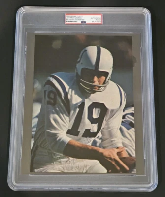 JOHNNY UNITAS Signed Magazine Photo-HALL OF FAME-BALTIMORE COLTS-PSA - Image 1 of 4