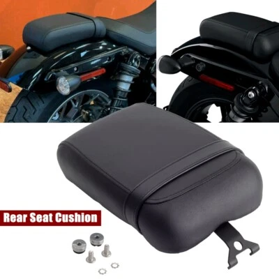 Cojín de almohada de asiento trasero de pasajero negro PU para Harley Nightster 975 RH975 Foto 1 de 4