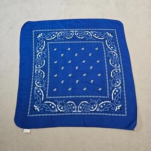 Blue Bandana Scarf Square Lightweight Paisley Biker Western Patriotic Summer - Picture 1 of 7