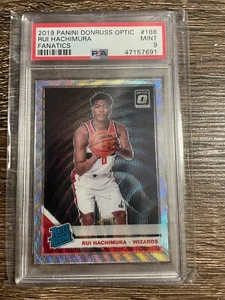 RUI HACHIMURA 2019 Panini Donruss Optic Fanatics Prizm Rookie PSA MINT 9 - Picture 1 of 1
