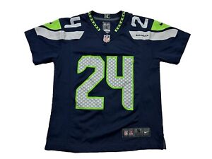 Maillot Nike On Field MARSHAWN LYNCH #24 Seattle Seahawks taille jeunesse enfants petit 8