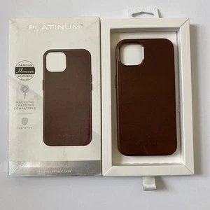 Platino - Funda Cartera de Cuero con Ranura para Tarjeta para Apple iPhone XR 6.1" Marrón Papaya - Imagen 1 de 3