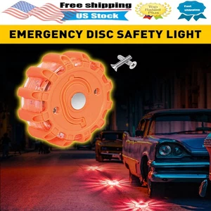 LED Safety Warning Flashing Magnetic Light Hazard Strobe Beacon Orange - Picture 1 of 15