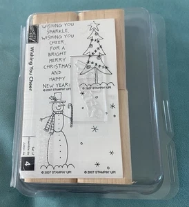 Stampin’ Up! -Wishing You Cheer - Gummi & Holz 4 teiliges Stempelset - Neu - Weihnachten - Bild 1 von 3