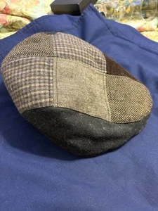 Tweed Patchwork Newsboy Flat Cap for Men Women Gatsby Cabbie Hat Scally Cap - Picture 1 of 10