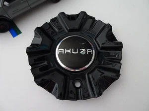 AKUZA Black Custom Wheel Center Cap # EMR0847-CAR-CAP, LG1209-17 - Picture 1 of 2