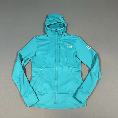 Jaqueta elástica The North Face com capuz feminina pequena azul série íngreme zíper completo - Imagem 1 de 4