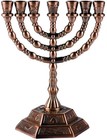 Jewish Candle sticks menorah - 7 branches - 12 tribes of Israel Menorah (Copper)