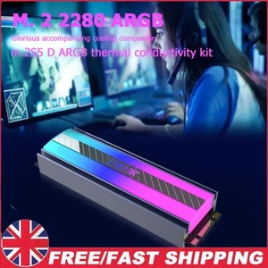 M.2 SSD Heatsink Passive Heat Cooling Radiator 3Pin ARGB 2280 Solid State Pad - Afbeelding 1 van 8