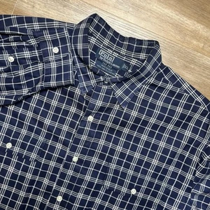 Polo Ralph Lauren Shirt Men XL Blue Plaid Board Utility Pockets Commute Office - Picture 1 of 8