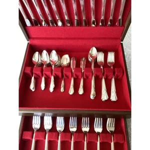 AVALON CABIN Wm Rogers Silverplate 100-teiliges Set Original Rogers mit Box - Bild 1 von 6