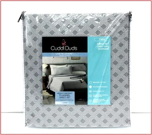 Cuddl Duds Heavy Weight Cotton FLANELL Sheet Set - GRAU & WEISS - TWIN ❤️NEU❤️ - Bild 1 von 5