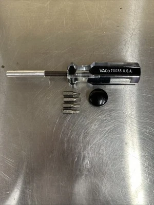 Vaco/Klein 70035 Magnetic Screwdriver handle with 4 bits. Vintage - Image 1 of 4