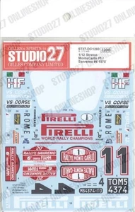 STUDIO27 Decals 1/12 Stratos #1 Monte Carlo / #4 Sanremo 1978 for ITALERI DC1260 - Picture 1 of 3