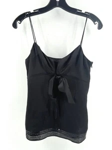 Camiseta sin mangas Ann Taylor Loft Sexy negra satinada cami correas de espagueti lentejuelas 4 Petite - Imagen 1 de 12