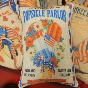 Patriotic Popscicle Parlor Vintage Inspired Tuck Pillow Peg / Door Hanger - Picture 1 of 2