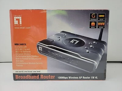 Level One WBR-3405tx , 108 Mbps Wireless Ap Router 1w 4l - Image 1 of 4