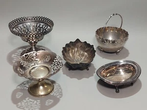 5 versilberte SCHALEN Servierschale Gebäckschale Durchbruch Schale Seifenschale - Bild 1 von 10
